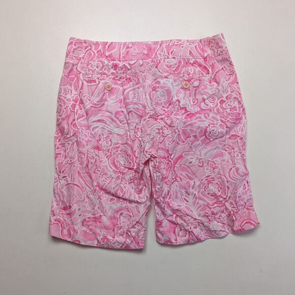 Lilly Pulitzer Shorts Women's Size 2 Pink Floral Chipper Bermuda - Picture 6 of 8